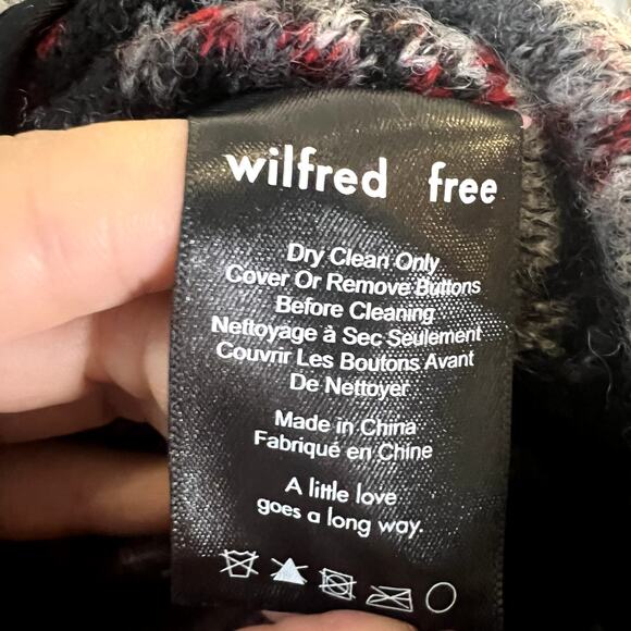 Aritzia Wilfred Free Off Duty plaid wool blend jacket coat size M black red - Picture 7 of 8